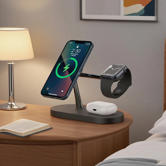 LuxeCharge 3-in-1 — Wireless Charging Station for iPhone, Apple Watch & AirPods