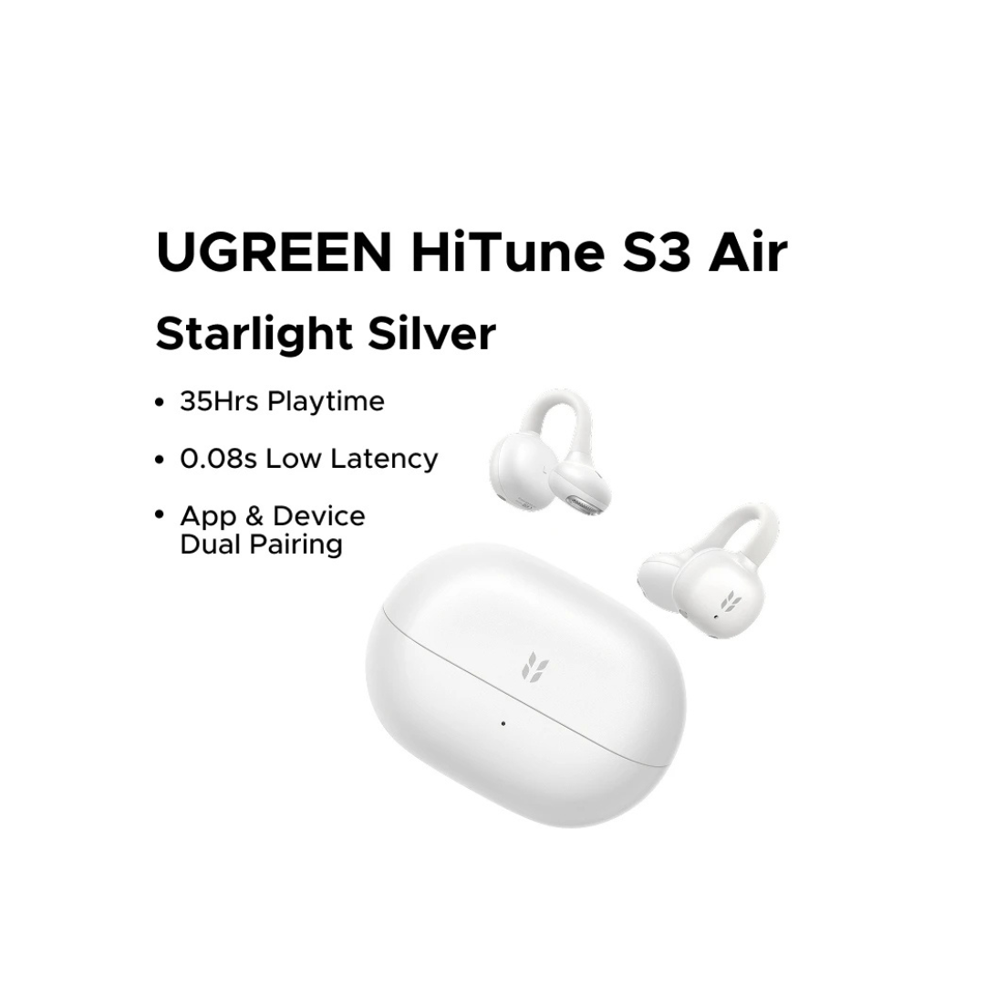UGREEN Clipbuds Open Ear Earbuds Bluetooth 6.0,30H Battery,Hifi Sound