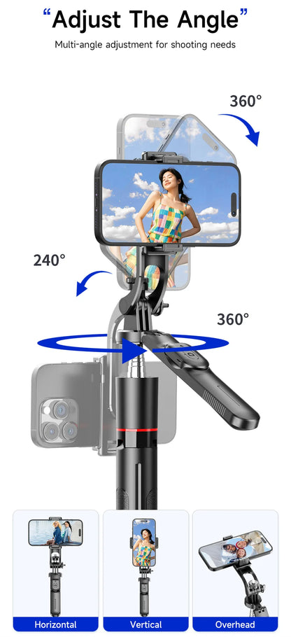 MEUYAG 1708mm Long Selfie Stick Tripod – 3-in-1 Monopod with Fill Light & Bluetooth Remote