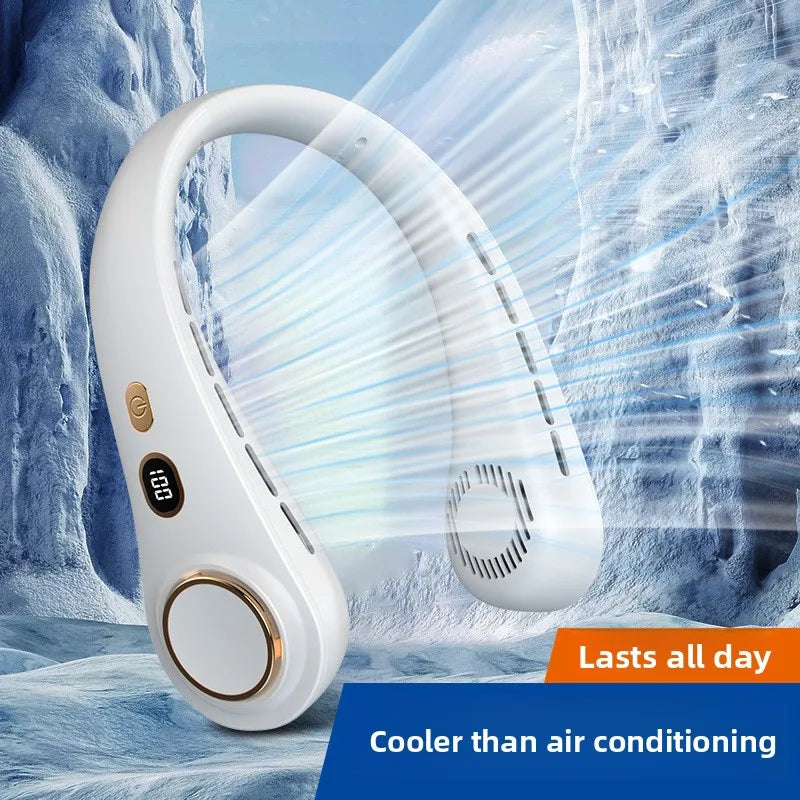 Portable Wearable Neck Fan: Hands-Free Cooling for Travel & Sports