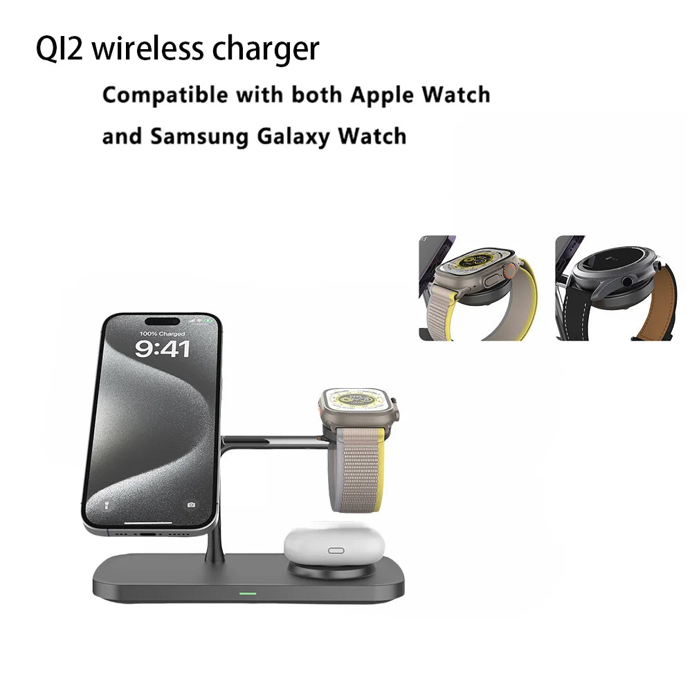 LuxeCharge 3-in-1 — Wireless Charging Station for iPhone, Apple Watch & AirPods