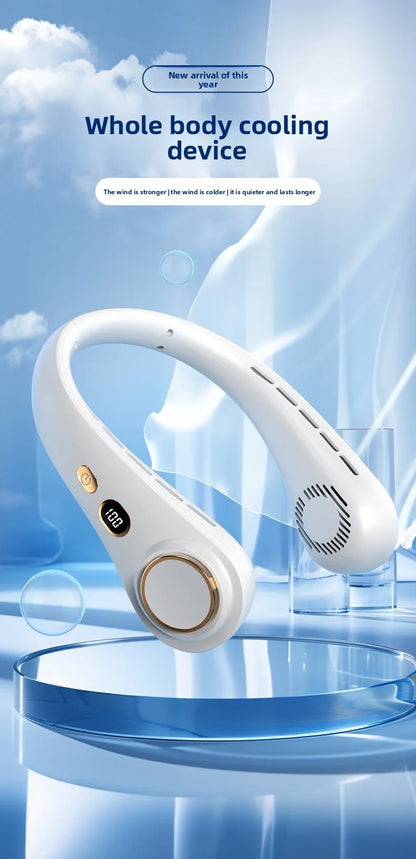 Portable Wearable Neck Fan: Hands-Free Cooling for Travel & Sports