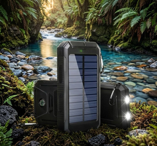 Solar Charging Power Bank 80000mAh—Portable Phone Charger with Powerful LED Light